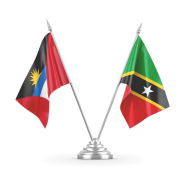 Saint Kitts, Nevis, Antigua ve Barbuda bayrakları izole edildi.
