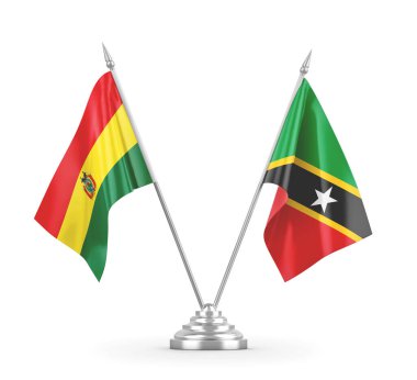 Saint Kitts, Nevis ve Bolivya bayrakları izole edildi.