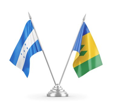 Saint Vincent ve Grenadinler ve Honduras bayrakları izole edildi.