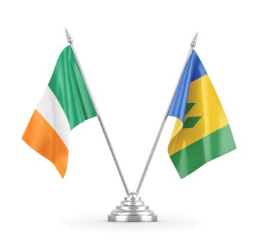 Saint Vincent, Grenadinler ve İrlanda bayrakları izole edildi.