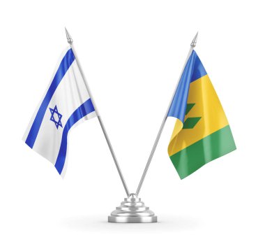 Saint Vincent, Grenadinler ve İsrail bayrakları izole edildi.