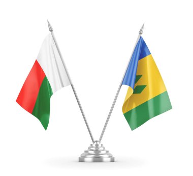 Saint Vincent ve Grenadinler ve Madagaskar bayrakları izole edildi.