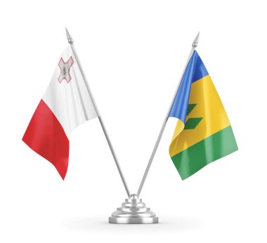 Saint Vincent, Grenadinler ve Malta bayrakları izole edildi.