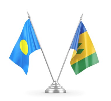 Aziz Vincent ve Grenadinler ve Palau masa bayrakları izole edildi