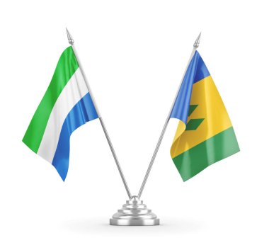 Saint Vincent ve Grenadinler ve Sierra Leone bayrakları izole edildi.