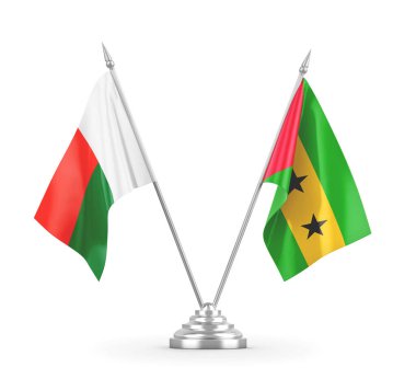 Sao Tome, Principe ve Madagaskar masa bayrakları
