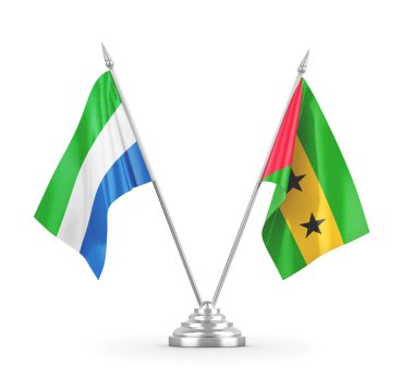 Sao Tome ve Principe ve Sierra Leone masa bayrakları