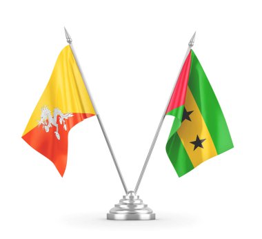 Sao Tome, Principe ve Butan masa bayrakları izole edildi.