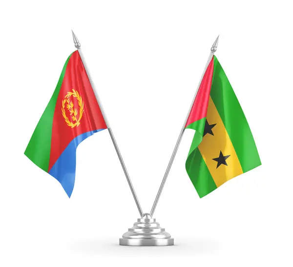 Banderas de mesa Santo Tomé y Príncipe y Eritrea — Foto de Stock