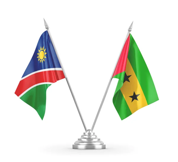 Banderas de mesa Santo Tomé y Príncipe y Namibia — Foto de Stock