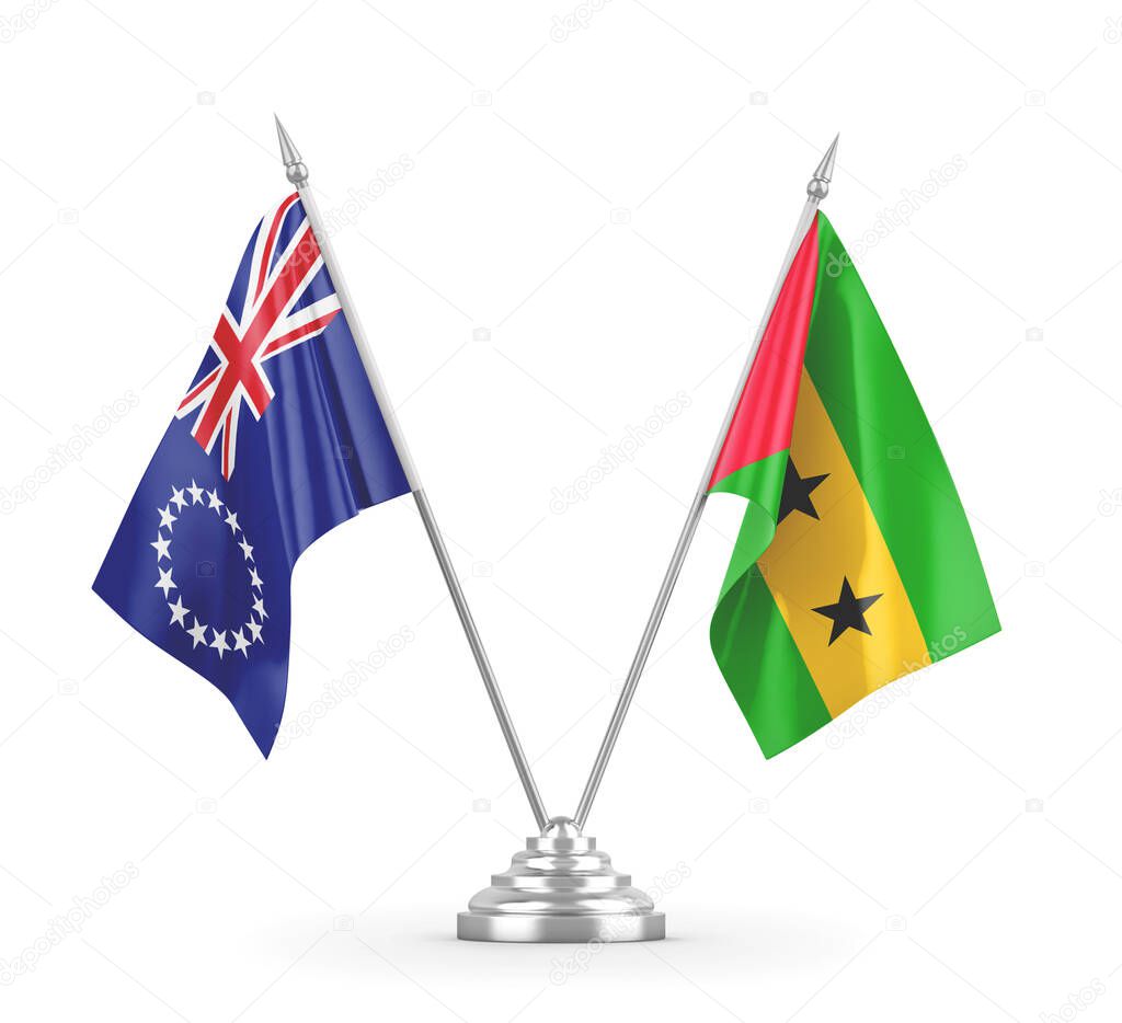 Sao Tome and Principe and Cook Islands table flags