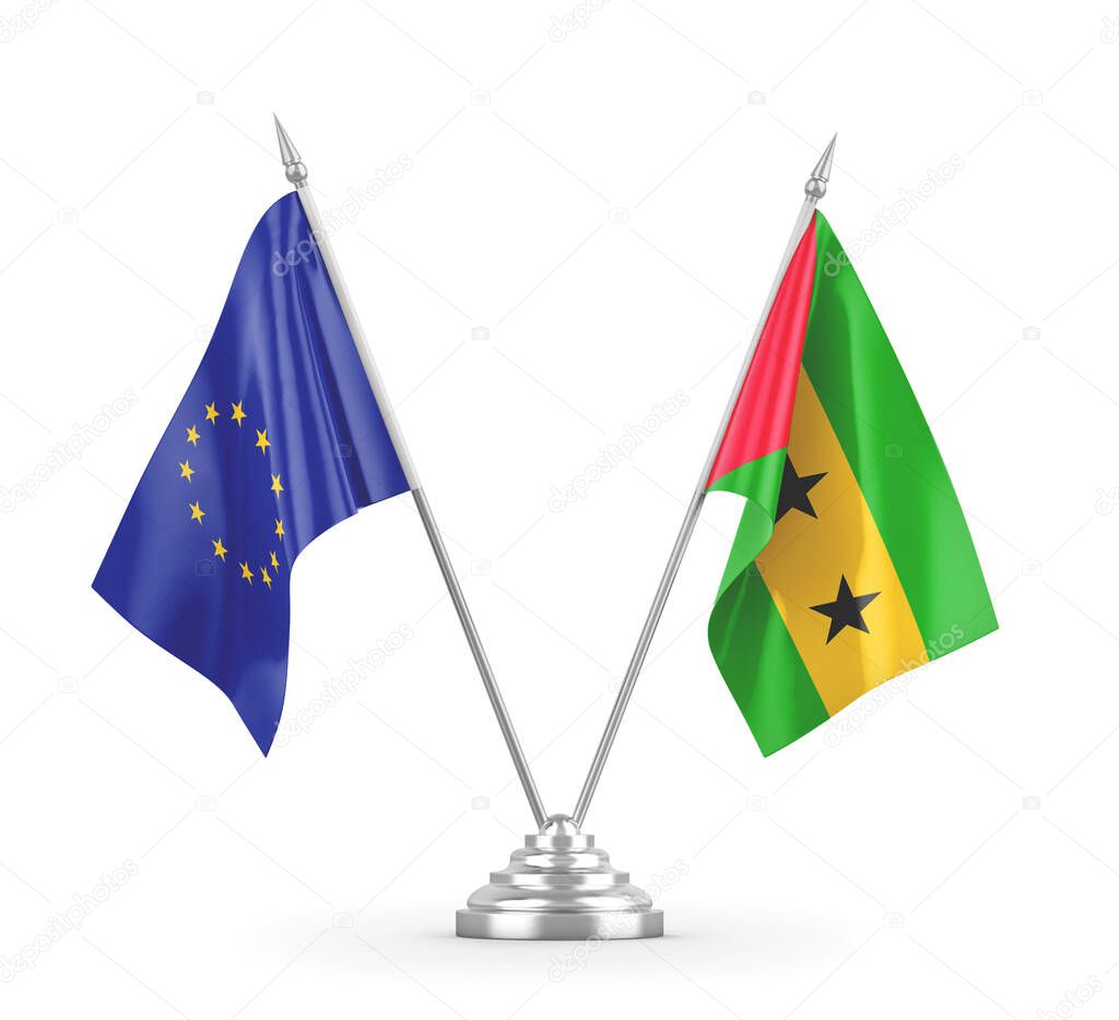 Sao Tome and Principe and European Union table flags
