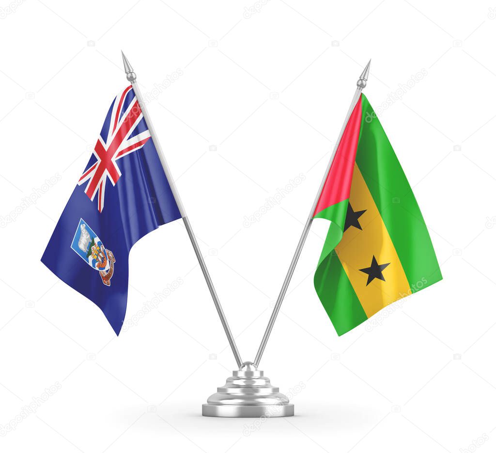 Sao Tome and Principe and Falkland Islands table flags