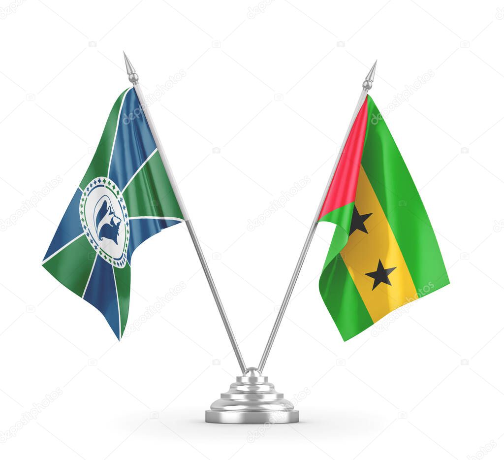 Sao Tome and Principe and Martinique table flags