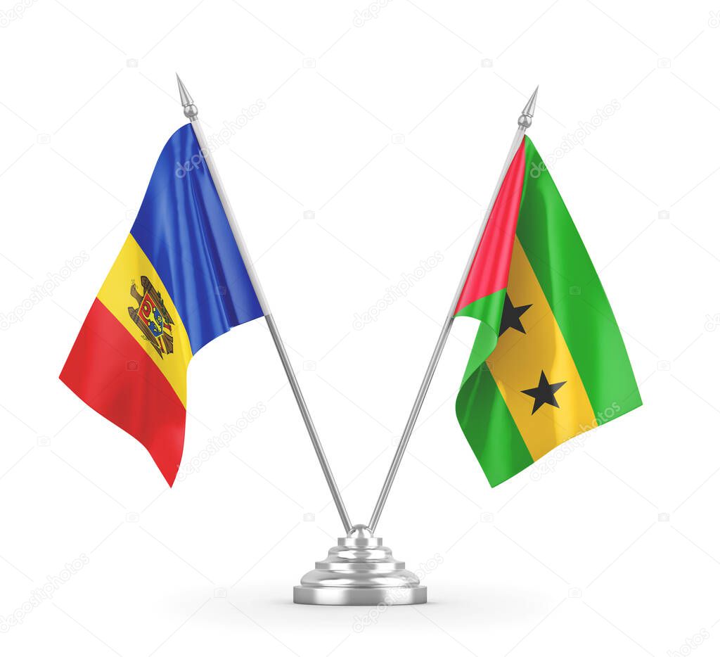 Sao Tome and Principe and Moldova table flags