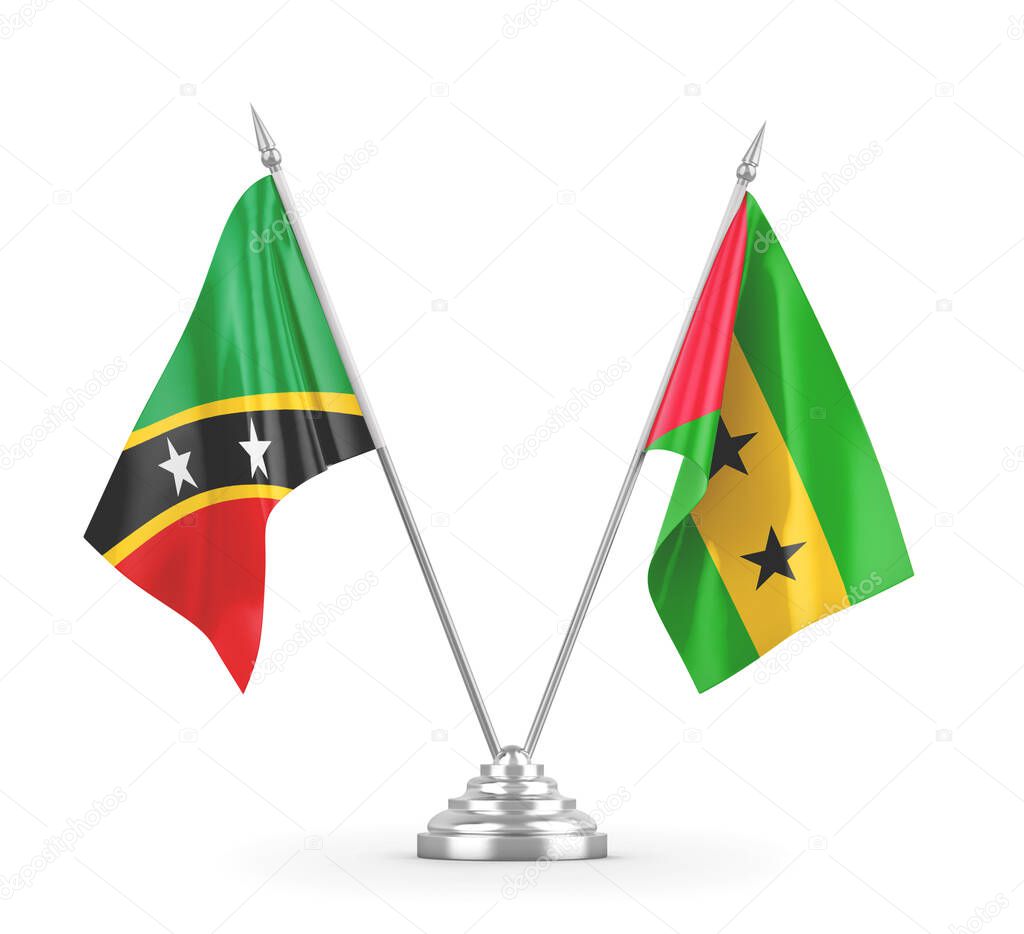 Sao Tome and Principe and Saint Kitts and Nevis table flags