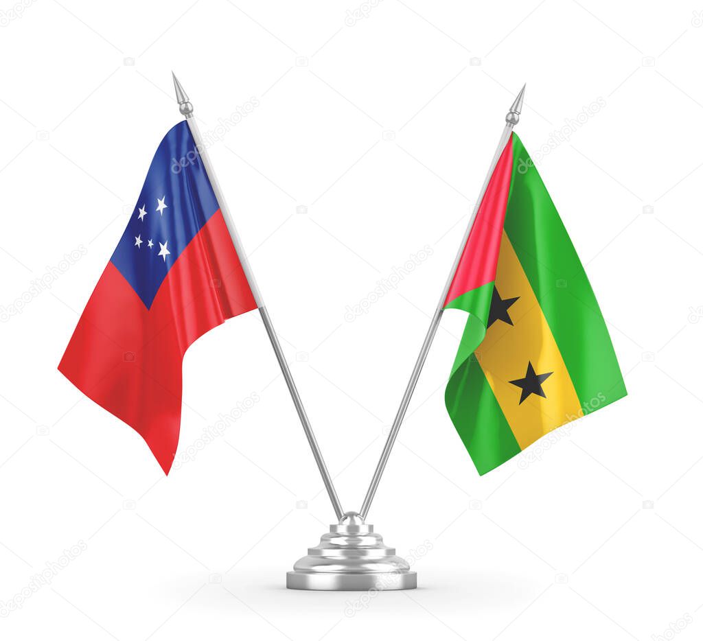 Sao Tome and Principe and Samoa table flags