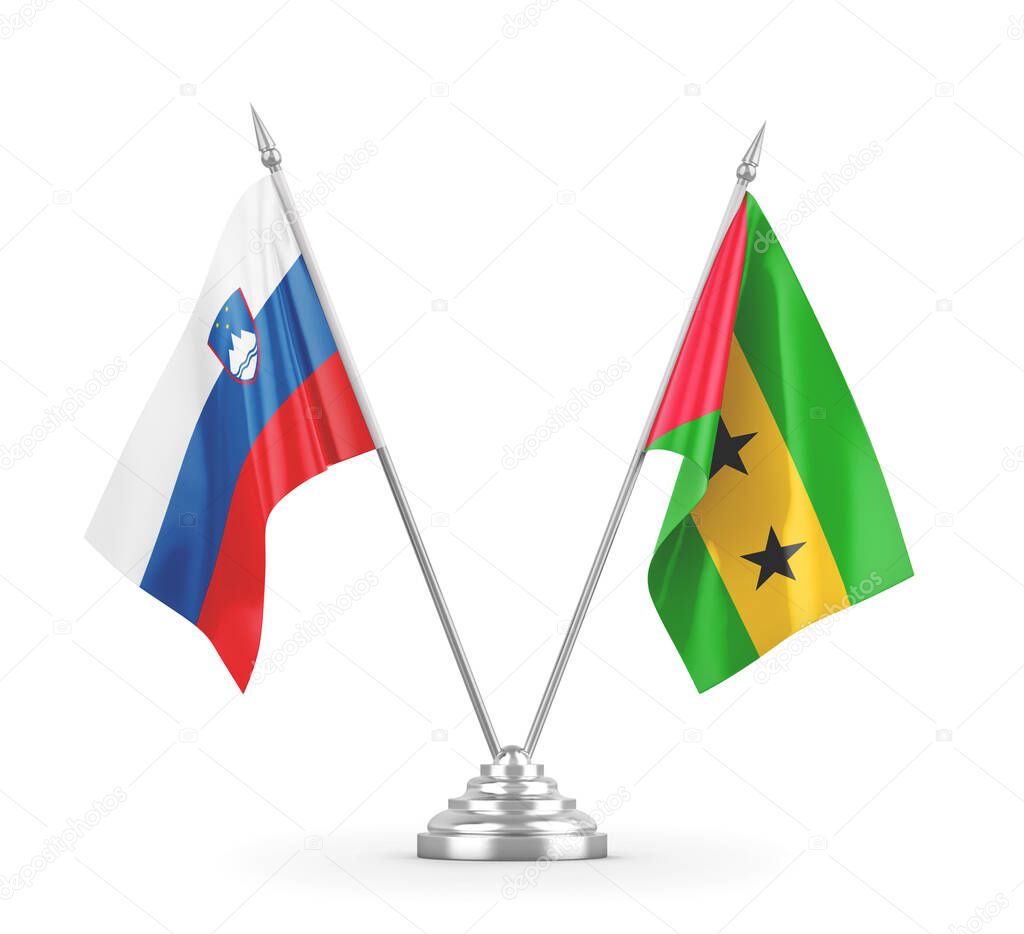 Sao Tome and Principe and Slovenia table flags