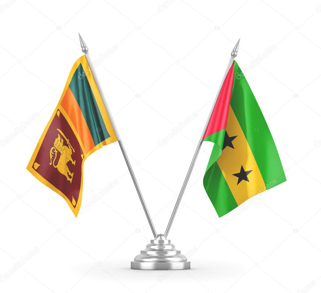 Sao Tome and Principe and Sri Lanka table flags