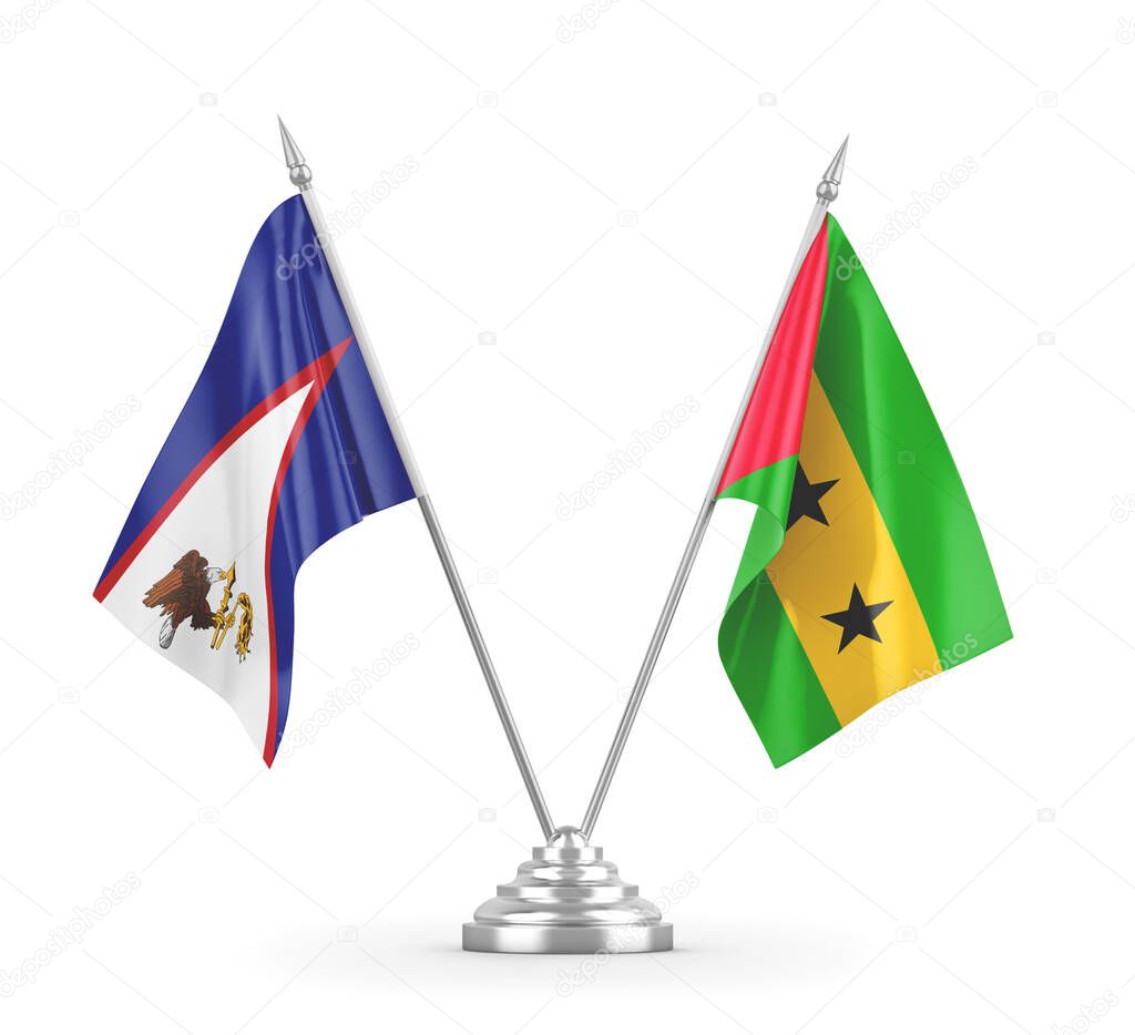 Sao Tome and Principe and American Samoa table flags