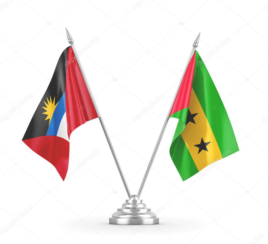 Sao Tome and Principe and Antigua and Barbuda table flags