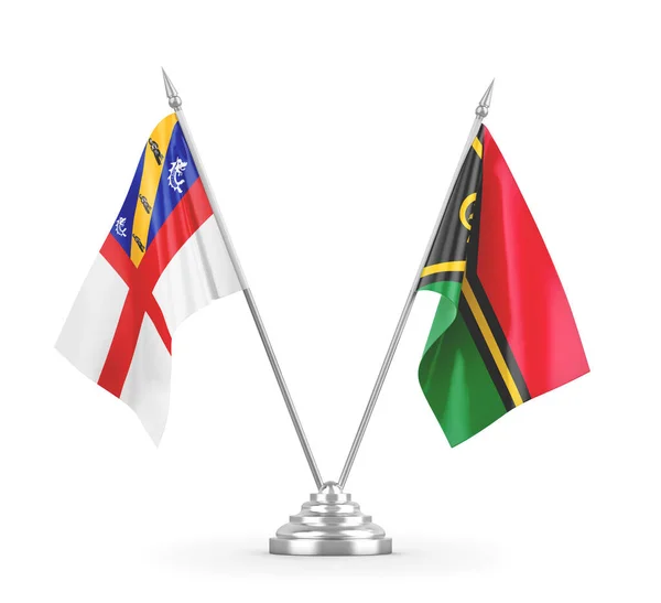 Vanuatu a Herm tabulky vlajky izolované na bílém 3D vykreslování — Stock fotografie