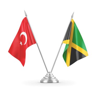 Jamaika ve Türkiye 'nin bayrakları 3 boyutlu olarak izole edildi