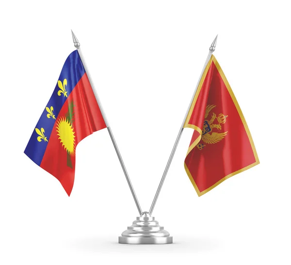 Флаги Черногории и Гваделупы изолированы на белом 3D рендеринге — стоковое фото