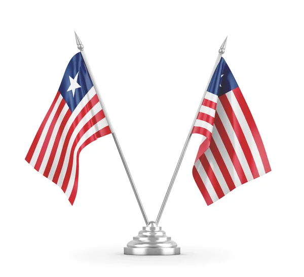 Liberia tafelvlaggen geïsoleerd op witte 3D rendering — Stockfoto