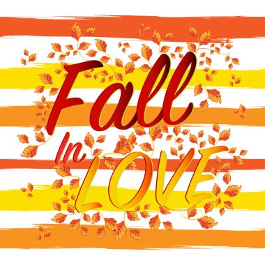 Mevsim sonbahar afiş kartpostal yazı aşık