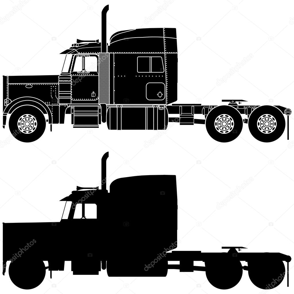 Prawings peterbilt 379 Silhouette of a truck Peterbilt