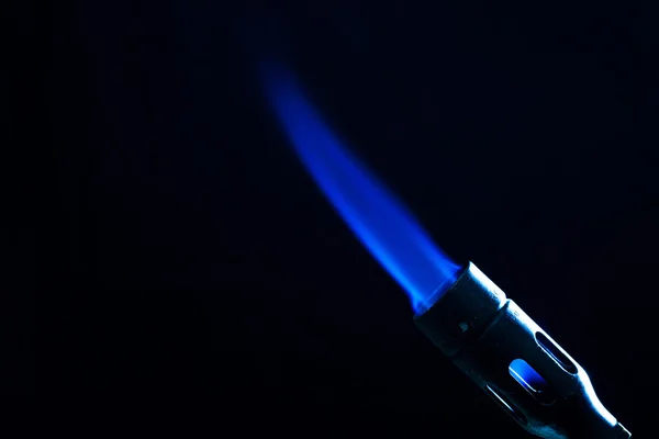 Natural gas jet flame of industrial gas-burner — Stock Photo, Image