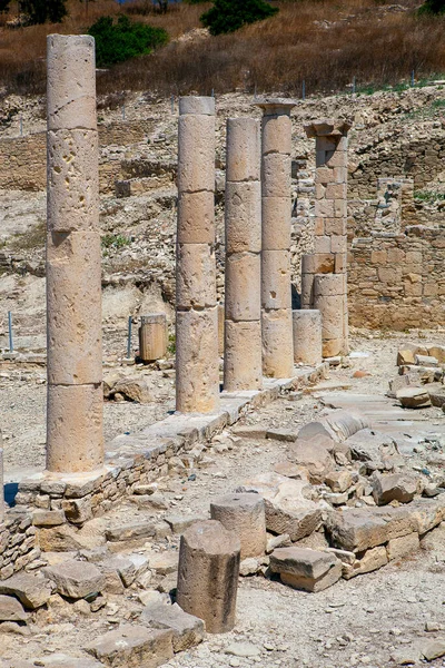 Ruínas Antigas Com Colunas Limassol Chipre Turismo Viagens — Fotografia de Stock