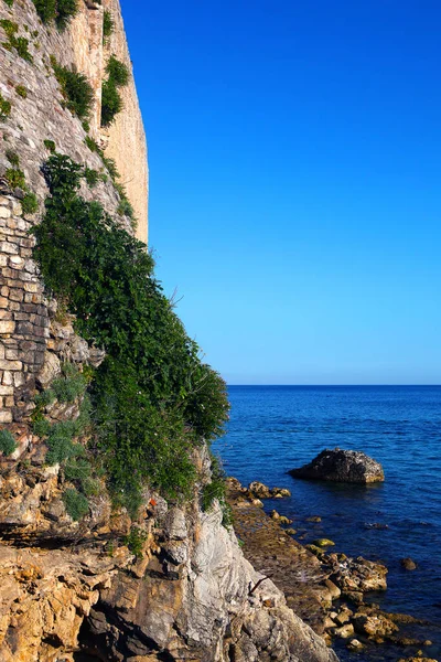 Forntida Medeltida Fästning Vid Stranden Medeltida Havet Montenegro Europa — Stockfoto