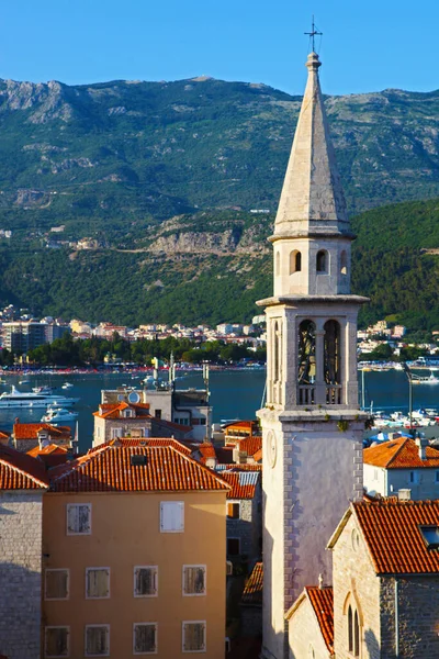 Vista Ciudad Vieja Con Campanario Montenegro Europa — Foto de Stock
