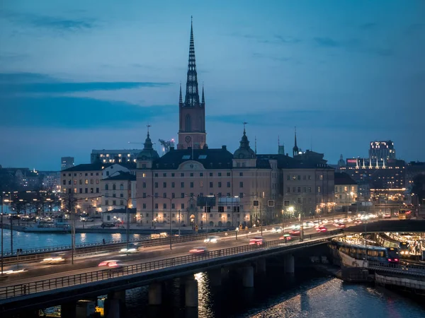 Bild av Stockholms gamla stad vid solnedgången — Stockfoto