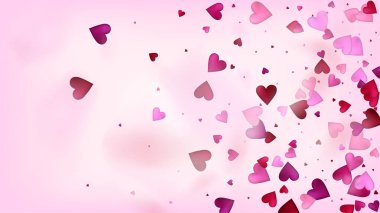 Düşen Kalpler Vektör Konfeti. Sevgililer Günü Romantik Düzen. Zarif Hediye, Doğum günü kartı, Poster Arkaplan Sevgililer Günü Dekorasyonu ve Düşen Kalpler Konfeti. Güzel Pembe Dağıtım