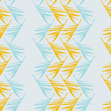 Trend Tropikal Vektör Kusursuz Düzen. Güzel yaz modası. Boyalı Çiçek Arkaplanı. Tüylü Muz Canavarı Karahindiba Yaprakları Tropikal Kusursuz Desen. Zarif Erkek Gömlekli Kadın Elbisesi.