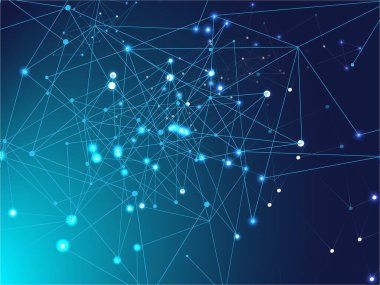 Galaksi Ağı Bilim Tasarımı, Evren Yıldızı Gökyüzü. Plexus Çizgileri Vektör Arkaplanı. Büyük Veri Bilgileri, Üçgen Engelleme Düğümleri. Mavi Teknoloji Alanı, İnternet Siber Alan Veri Kavramı.