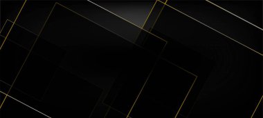 Altın Çizgili Siyah İş Kağıdı. Royal Rich VIP Geo Posteri. 3D Soyut Çokgen Parlak Kapak. Yeni yıl kareleri çerçevesi. Altın Gümüş Çokgen Sınırı. Lüks Altın Kristal Kart.