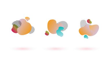 Dinamik Sıçramalar. Yeşil, mor organik sıvı şekiller. Moda Dalgalı Geometrik Sıvı Formları. Sıvı Şekiller Vektör Kümesi. İş Derece Örtüsü. İş Akışkan Sancaklar. Dijital UI Logo Elementleri.