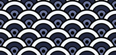 Birinci sınıf Japon Dalgası Samless Destern. Bohem Geometrik Asya baskısı. Zengin VIP Japon Kıyafetleri Tasarımı. Bohem Kimono, Shibori Tie Dye Ikat Wabi Sabi su dokusu. Çin Kusursuz Dalga Şablonu.