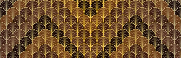 Abanico Japonés Golden Seamless Pattern Textura Ropa Japonesa Lujo Bohemian — Vector de stock