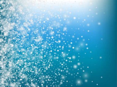 Düşen Kar Konfeti Kış Vektör Arkaplanı. Noel, Yeni Yıl Kutlaması Kar Taneleri Şablonu. Gerçekçi Uçan Kar, Fırtına Gökyüzü Efekti. Kış Reklam Dekorasyonu. Yağan Kar Konfeti Mavi Üzerine