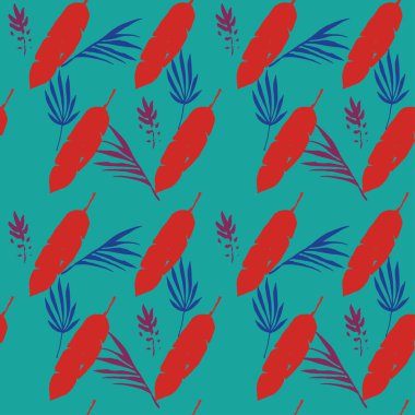 Süper Tropikal Vektör Kusursuz Düzen. Güzel Erkek Gömlekli Kadın Elbisesi dokusu. Boyalı Çiçek Arkaplanı. Tüylü Muz Yaprakları Canavarımsı Karahindiba Tropikal Kusursuz Desen. Serin Yaz Kumaşları.