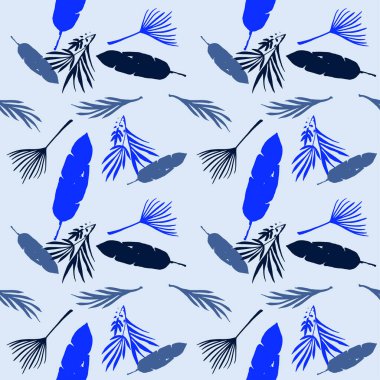 Hipster Tropikal Vektör Kusursuz Düzen. Doodle Çiçek Geçmişi. Güzel Yaz Kumaşları. Muz Yaprakları Canavarımsı Karahindiba Tüylü Tropikal Kusursuz Desen. Zarif Erkek Gömlekli Kadın Elbisesi.