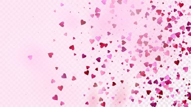 Gerçekçi Kalpli Vektör Konfeti. Sevgililer Günü Romantik Düzen. Güzel Pembe Parıltılı Sevgililer Günü Madalyası Düşen Kalpler Konfeti ile. Moda Hediyesi, Doğum günü kartı, Poster Arkaplanı