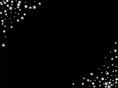 Rich Gold, Silver Glitter, Sparkles, Gradient Stars Confetti. Köpüklü kış folyosu. Altın, Gümüş VIP Uçan Yıldızlar Konfeti. Pahalı Parlak Yeni Yıl Çiçek Vekil Arkaplanı.