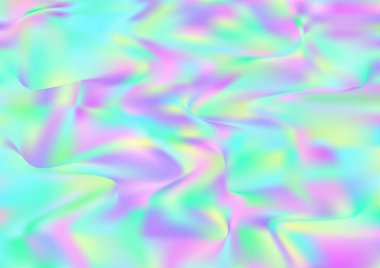 Sanal Sancak Minimum. Neon Doku Kaplaması, 80 'ler, 90' lar Müzik Arkaplanı Flüoresan Holografik Akışkan Kız Yatay Duvar Kağıdı Gökkuşağı Hologram Kapağı. Gradyan Kız Foil Holo Teal.