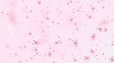 Güzel Sakura Çiçeği, izole edilmiş Vektör. Sihirli Düşen 3d Taç Yaprağı Düğün Tasarımı. Japon Funky Flowers Illustration. Sevgililer Günü, Gerçekçi Güzel Sakura Çiçeği Gül 'de soyutlandı